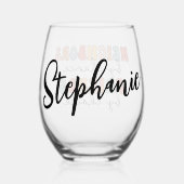 Verre À Vin Sans Pied Voisins rétro personnalisés par Chance Amis par ch (Verso)