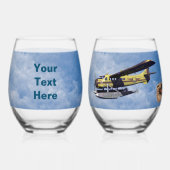 Verre À Vin Sans Pied Vol Moose Aviation de Havilland Otter (Verso)