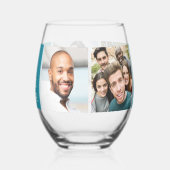 Verre À Vin Sans Pied VOS PHOTOS & Texte Personnalisé (Verso)