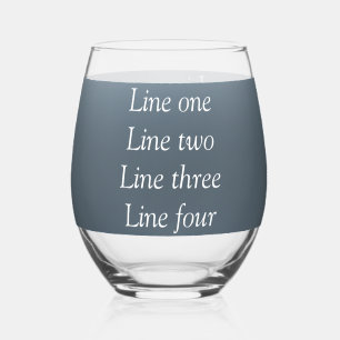 Verre À Vin Sans Pied Votre message ici fond métallisé gris bleu te