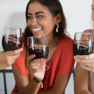 Verre À Vin Sans Pied Voyage Filles Rétro Rose Pêche