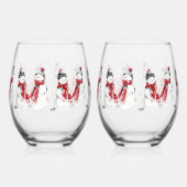 Verre À Vin Sans Pied Watercolor Snowman (Gauche)