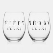 Verre À Vin Sans Pied Wifey Hubby Newlysée (Recto)