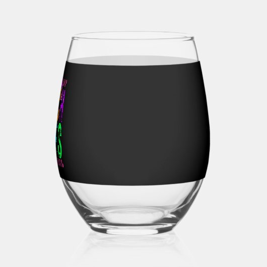 Verre À Vin Sans Pied Witch Vibes Halloween Neon Checkered Bow (Gauche)