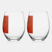 Verre À Vin Sans Pied Wolf Head on Red (Gauche)