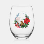 Verre À Vin Sans Pied Wreath de la souris de Noël (Verso)