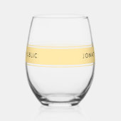 Verre À Vin Sans Pied Your Custom Text Name Elegant Gold Template Sleek (Droite)