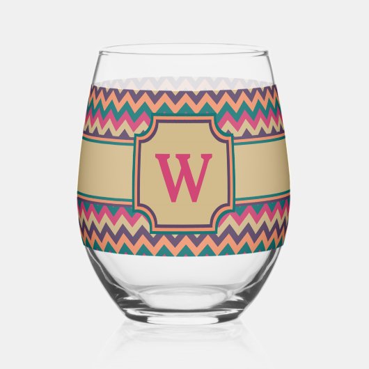 Verre À Vin Sans Pied Zigzag Tropical (Recto)