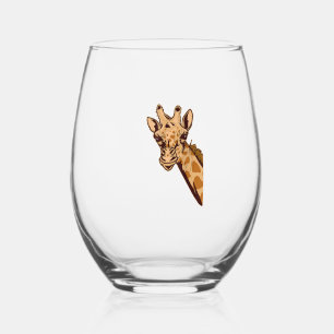 Verre À Vin Sans Pied Zoo Giraffe Animal - African Savanna Zookeeper Saf