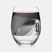 Verre à vin sans pierre Art Abstrait Poudre noire (Recto)
