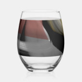 Verre à vin sans pierre Art Abstrait Poudre noire (Verso)