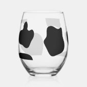 Verre à vin sans tige unique avec taches de vache (Gauche)