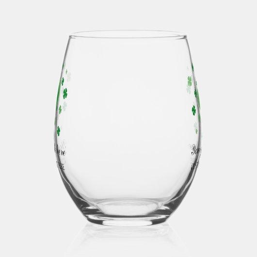 Verre à vin St Patrick's Day avec trèfle vert (Gauche)