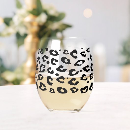 Verre à vin unique sans pied avec impression léopa (Insitu (Mariage))