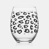 Verre à vin unique sans pied avec impression léopa (Verso)