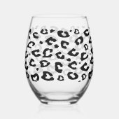 Verre à vin unique sans pied avec impression léopa (Gauche)