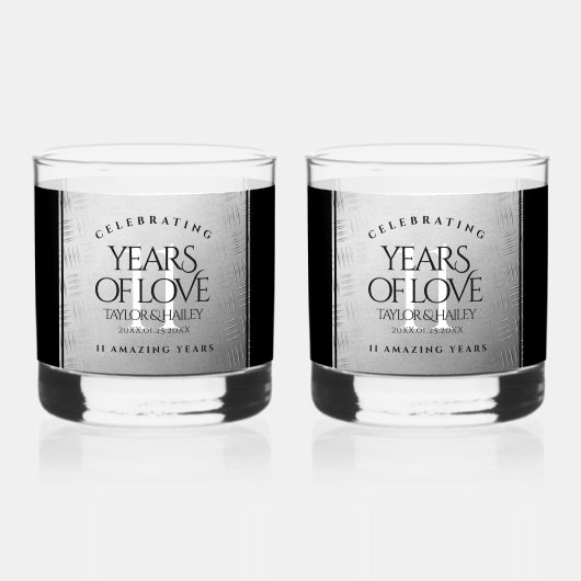 Verre À Whisky 11ème anniversaire de Mariage en acier (Recto)