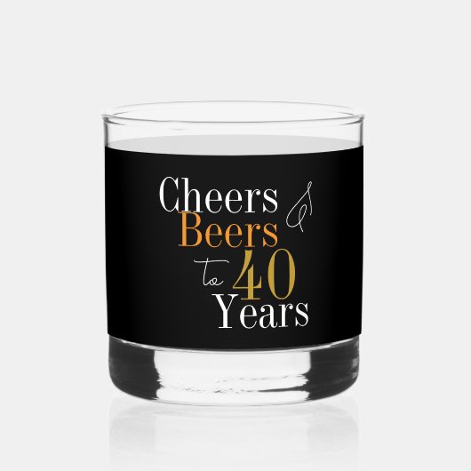 Verre À Whisky 40e Anniversaire Bières Cheers Black Gold Party (Verso)
