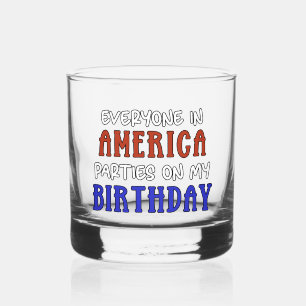 Verre À Whisky 4 juillet Anniversaire drôle