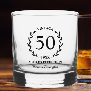 Verre À Whisky 50e anniversaire Âgé à la perfection Nom personnal