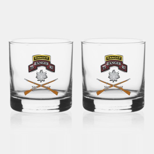 Verre À Whisky 75e régiment de Rangers Lieutenant-colonel LTC (Recto)
