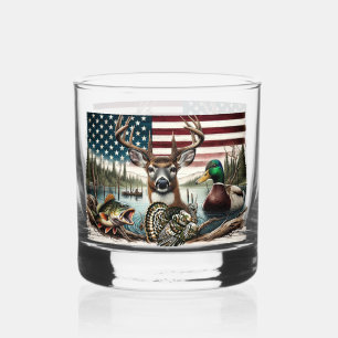 Verre À Whisky American Flag Chasse et pêche Thème
