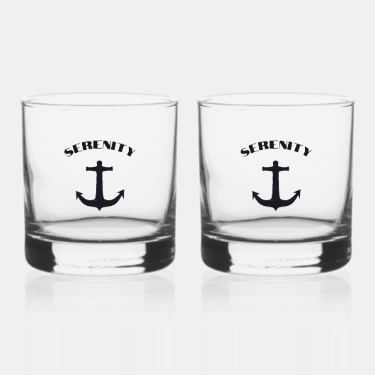Verre À Whisky Ancrage de nom de bateau personnalisé (Recto)