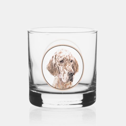 Verre À Whisky Anglais Setter Orange Belton Peinture Chien Art (Recto)