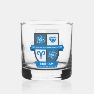 Verre À Whisky Aries Birthday Crest™ pour le 21-31 mars