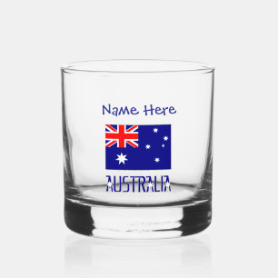 Verre À Whisky Australie Drapeau Australien Bleu Personnalisation