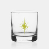 Verre À Whisky Avocado Green années 1950 Starburst atomique mi-si (Recto)