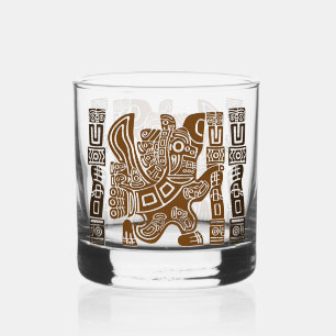Verre À Whisky Aztec Eagle Guerrier Tribal Art antique
