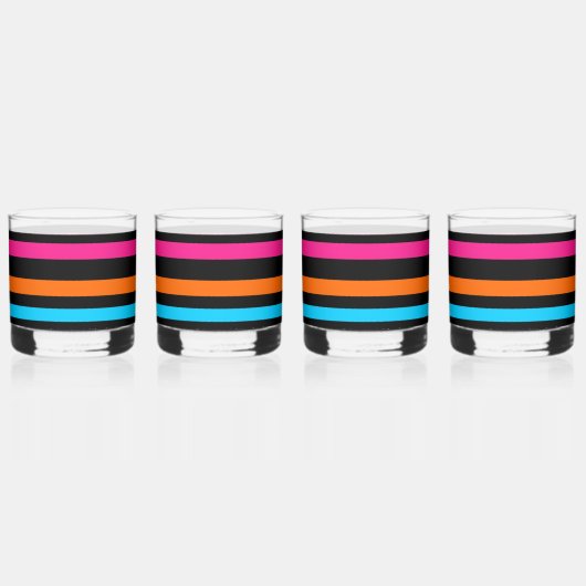 Verre À Whisky Bandes néon (Recto)