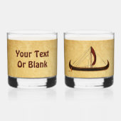Verre À Whisky Bateau viking à voile rouge (Verso)