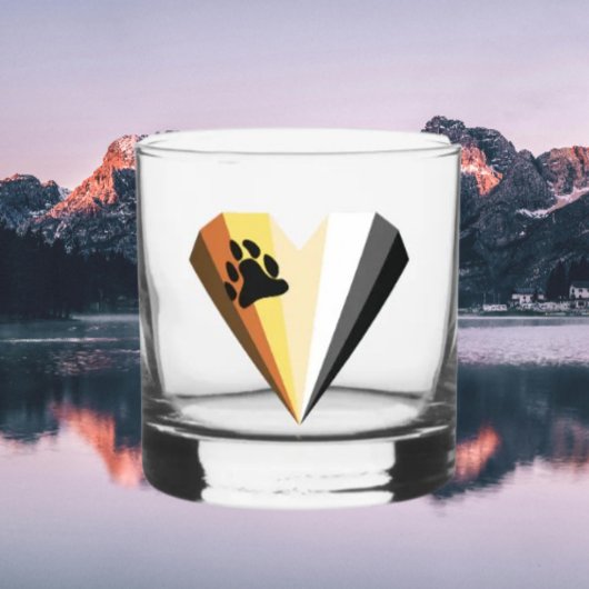 Verre à whisky Bear Pride Heart Rocks