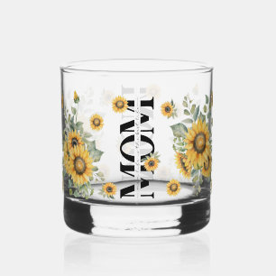 Verre À Whisky Beau Cadeau Pour Maman Aquarelle Tournesol Floral