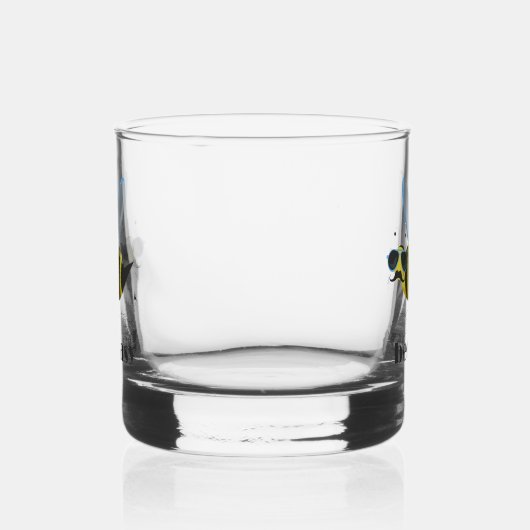 Verre À Whisky Bee caractère avec mustache lunettes de soleil Bee (Gauche)