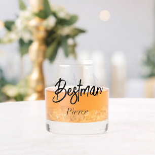 Verre À Whisky Bestman Black White Mariage