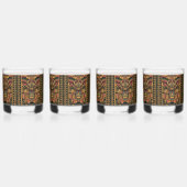 Verre À Whisky Bleu Ancien "Rêve Aztèque" Roches Artistiques Lune (Dos)