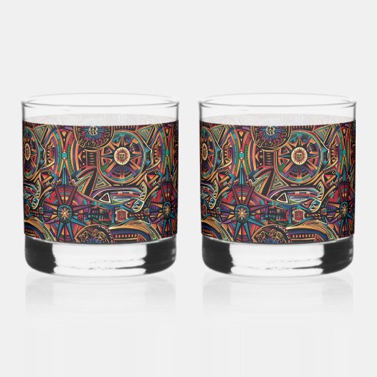 Verre À Whisky Bleu Ethérée "Chronique des Anciens" Rochers Gl (Recto)