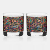 Verre À Whisky Bleu Ethérée "Chronique des Anciens" Rochers Gl (Gauche)