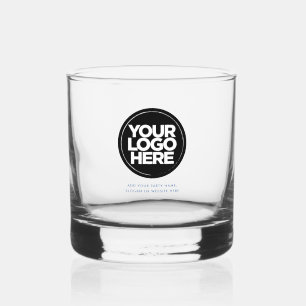 Verre À Whisky Bleu Logo personnalisé et lunettes à whisky text