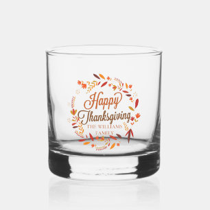 Verre À Whisky Bon thanksgiving Cute Feu d'automne personnalisé