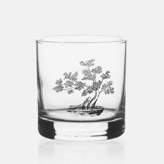 Verre À Whisky Bonsai - Style chinois - noir et blanc (Recto)
