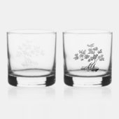 Verre À Whisky Bonsai - Style chinois - noir et blanc (Verso)