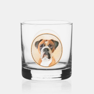 Verre À Whisky Boxer Dog Peinture Non Décroché Art animal origina