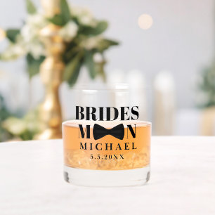 Verre À Whisky BRIDESMAN cravate noire mariage personnalisé