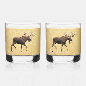 Verre À Whisky Bull Moose Sur Ancien Papier (Recto)