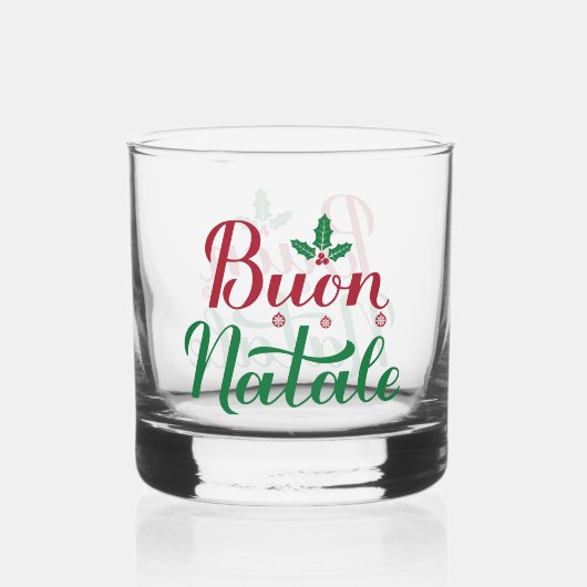 Verre À Whisky Buon Natale Noël rouge et vert (Recto)