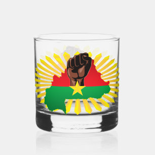 Verre À Whisky Burkina Faso Carte, drapeau et première révolution